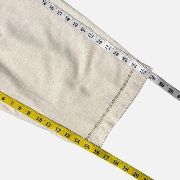 Lemon Grass Pants Capri Size Large Beige Cotton Blend Pull On Pockets Boho - Picture 12 of 12